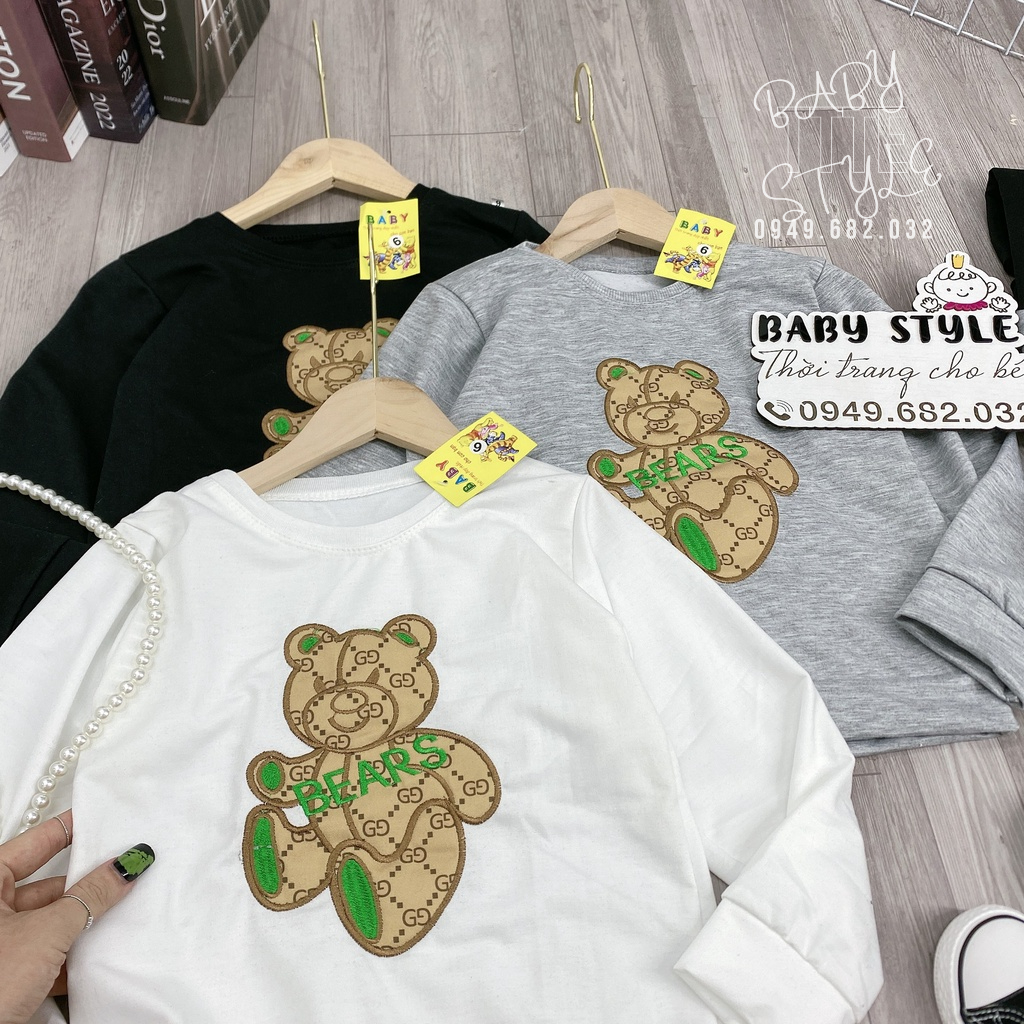 Áo thu đông cho bé gái “GẤU BEARS“ 14-45kg, áo dài tay bé gái 4-14 tuổi. Thiết kế xinh xắn, thoải mái.