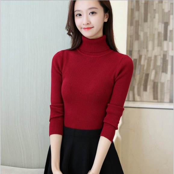 Áo len nữ, áo len nữ cổ lọ dài tay nhiều màu al20