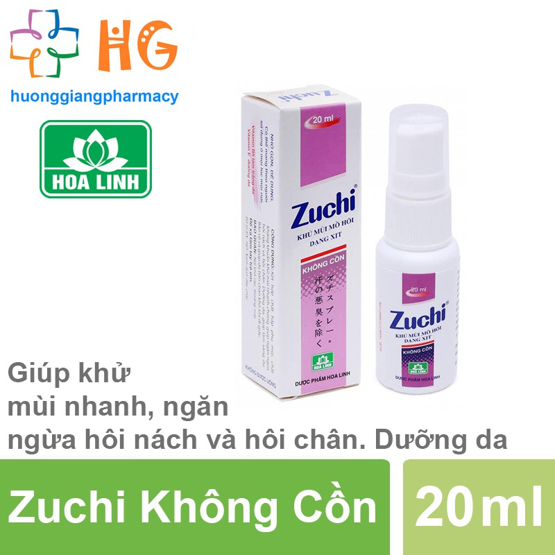 Xịt khử mùi mồ hôi Zuchi Thảo Dược - Không gây kích ứng da (Lọ 20ml)