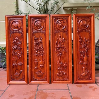 [FreeShip] Tranh tứ quý gỗ hương