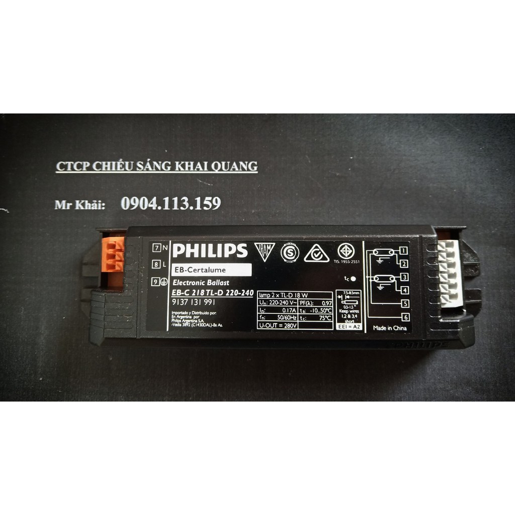 (SALE) Ballast điện tử Philips EB-C 218 TL-D dùng cho hai bóng 18W