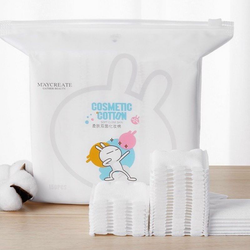 Bông Tẩy Trang 3 Lớp Cotton Pads Maycreate Mềm Mịn 150 Miếng