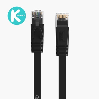 Cáp mạng CAT6, Dây Dẹp, Đen, ORICO PUG-C6B-BK 20m / 30m - Hàng Chính Hãng
