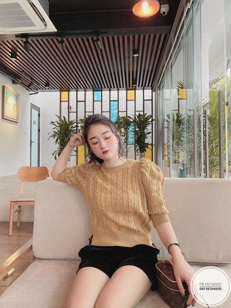 Áo len gân quảng châu tay lỡ nhiều màu | BigBuy360 - bigbuy360.vn