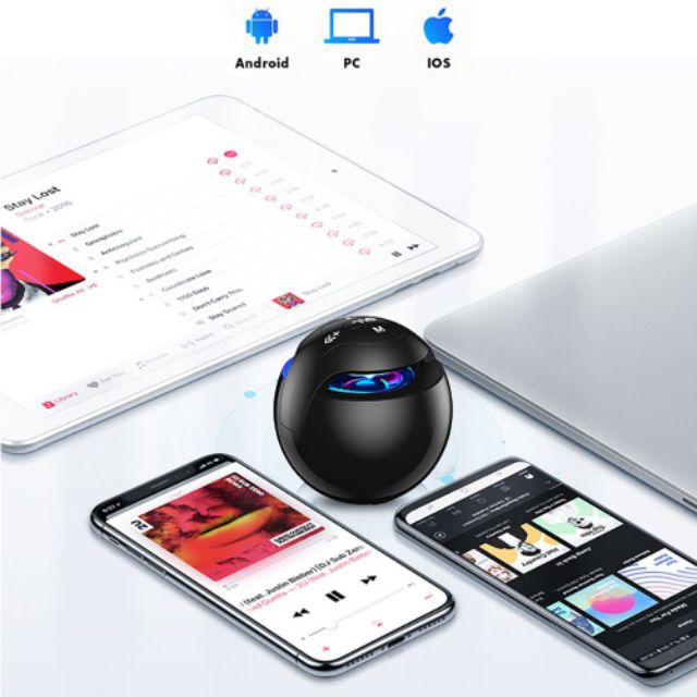 Loa trứng bluetooth 360 hình quả cầu âm thanh vòm hỗ trợ thẻ nhớ bass cực hay