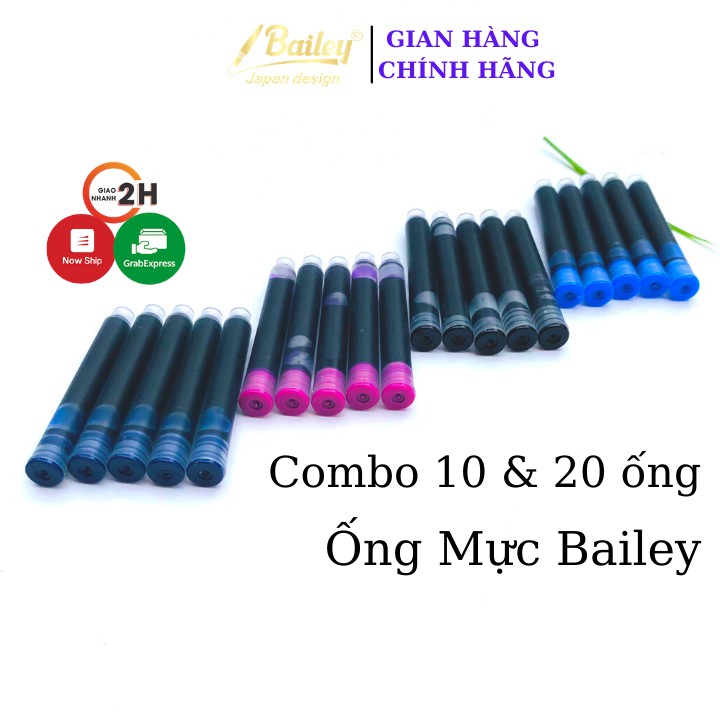 Combo 10 và 20 ống mực bút máy Bailey