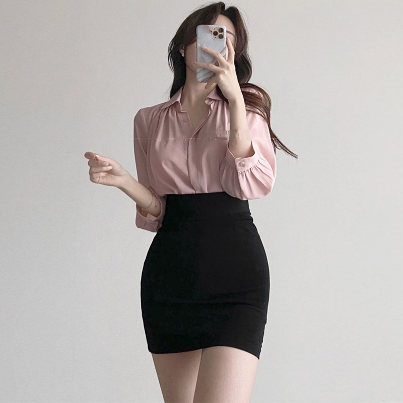 Chân Váy CÔNG SỞ XẺ TÀ Nữ Chất Mango Cao Cấp, Chân Váy Thanh Lịch Nhẹ Nhàng Cơ Bản GOVA