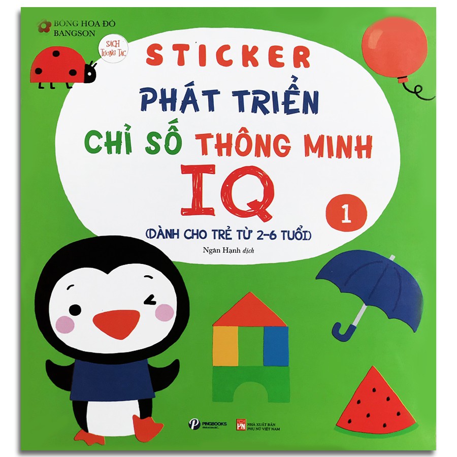 Sách - Sticker Phát triển chỉ số thông minh IQ dành cho trẻ 2-6 tuổi - Tập 1