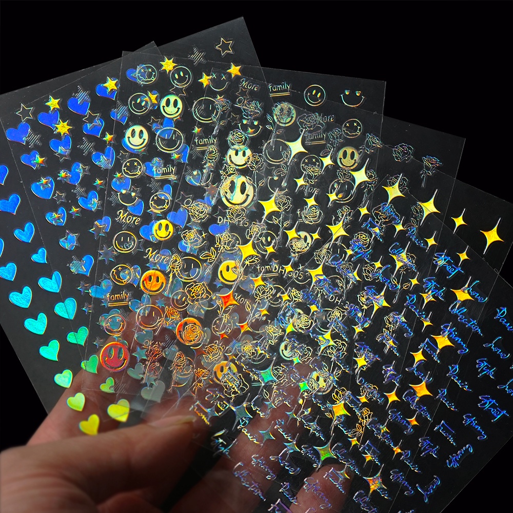 Sticker Nail Galaxy 2022 | Hiệu Ứng Laser Cực Quang | Hình Dán Móng Tay