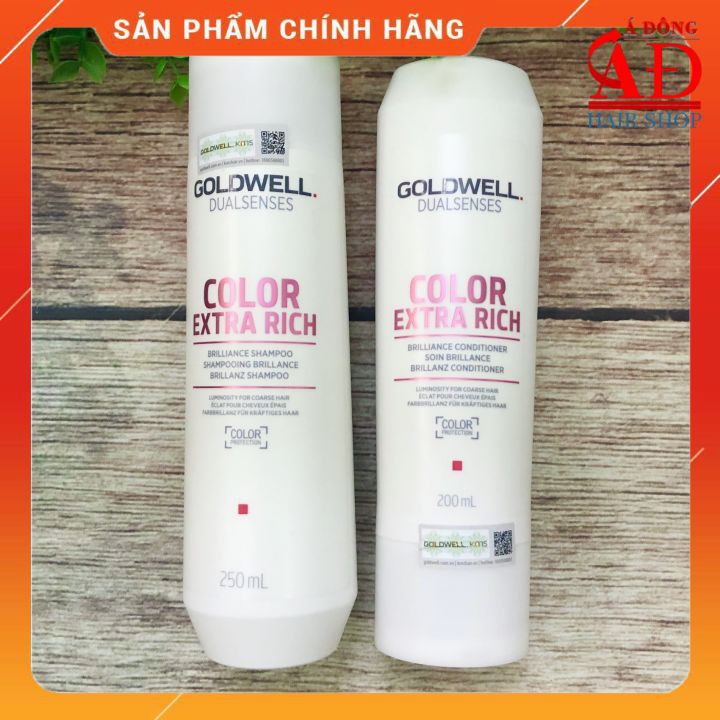 [Chính hãng] [Siêu rẻ] CẶP GỘI XẢ DƯỠNG MÀU TÓC NHUỘM GOLDWELL COLOR EXTRA RICH 250ml/200ml