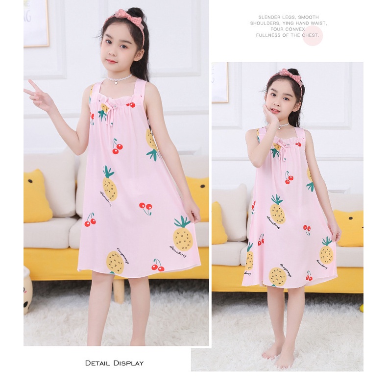 Đầm ngủ cotton mỏng họa tiết hoạt hình dễ thương 95-165cm