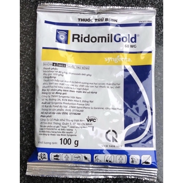 phòng trừ các loại nấm trên cây trồng xanh cây RIDOMIN GOLD 100gr