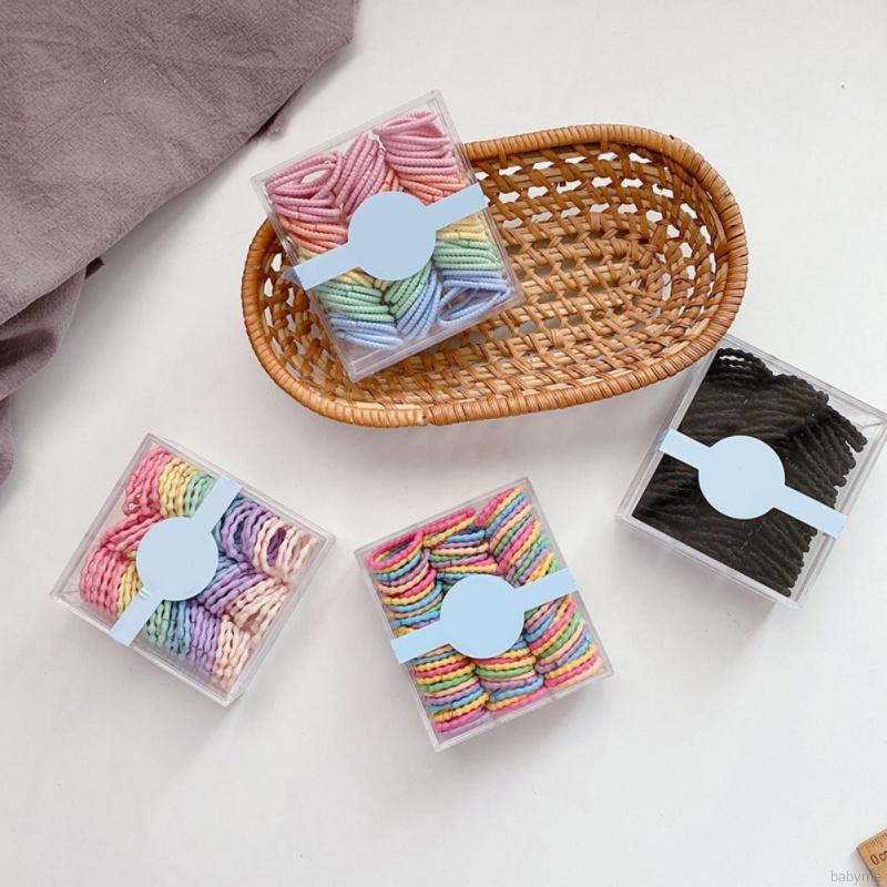 Set 100 dây buộc tóc màu kẹo dễ thương