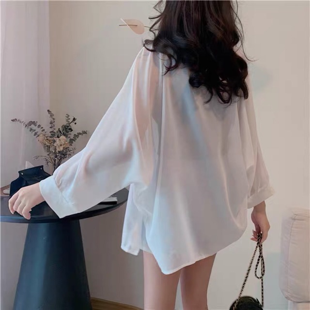 Áo Khoác Voan Mỏng Trắng Ulzzang( Có sẵn ) | BigBuy360 - bigbuy360.vn