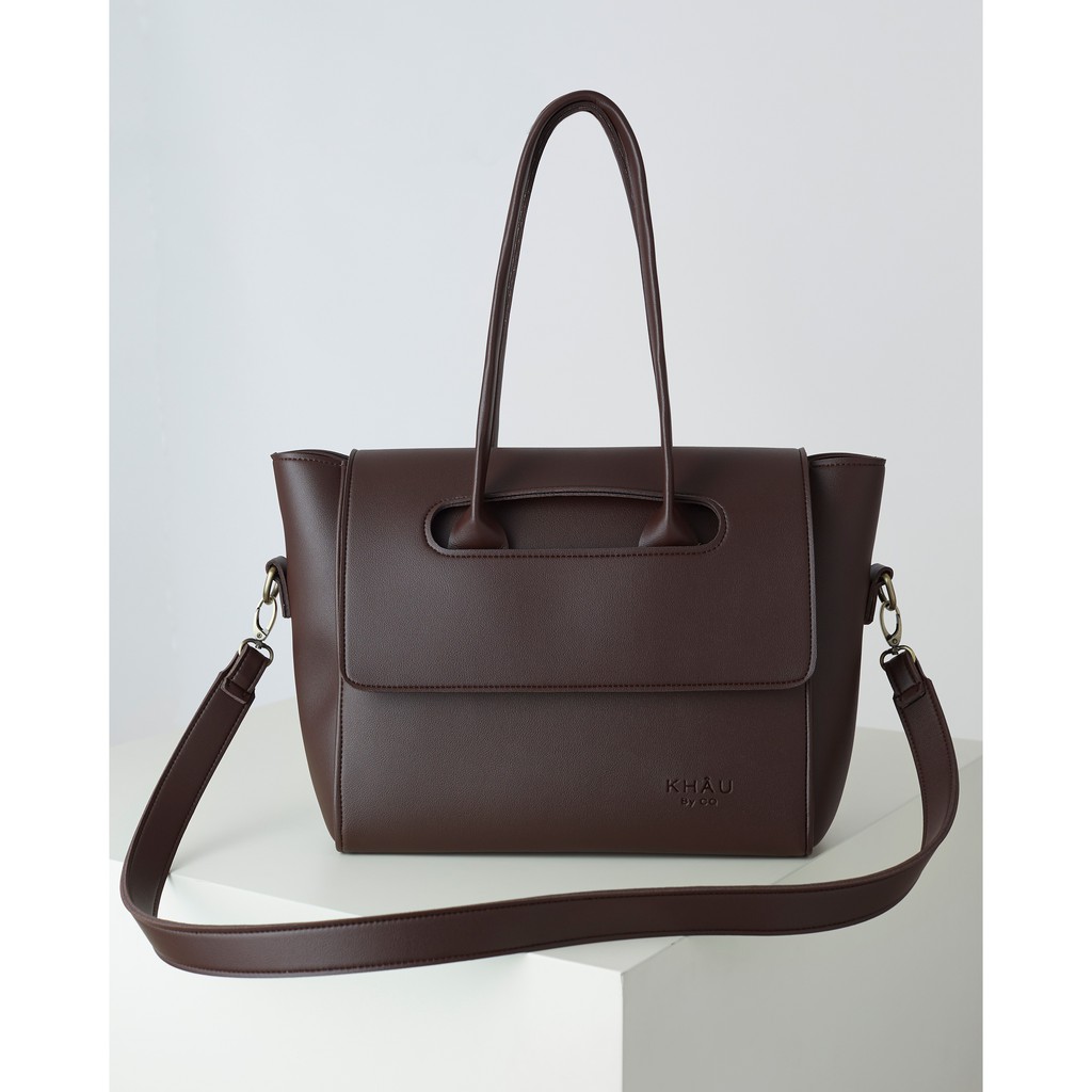 Túi tote da KHÂU BY CQ đeo chéo Acacia đựng vừa A4, Laptop
