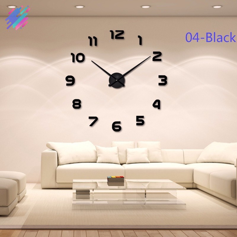 Đồng hồ dán tường 3D size lớn tráng gương trang trí nhà cửa sang trọng