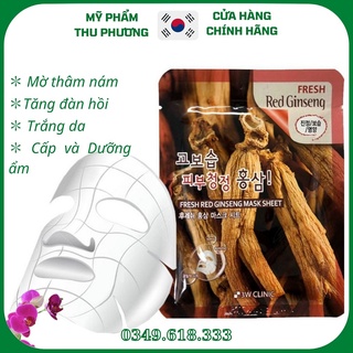 Mặt nạ dưỡng da nhân sâm đỏ mỹ phẩm chính hãng Hàn Quốc 3W Clinic Fresh red gingseng mask sheet