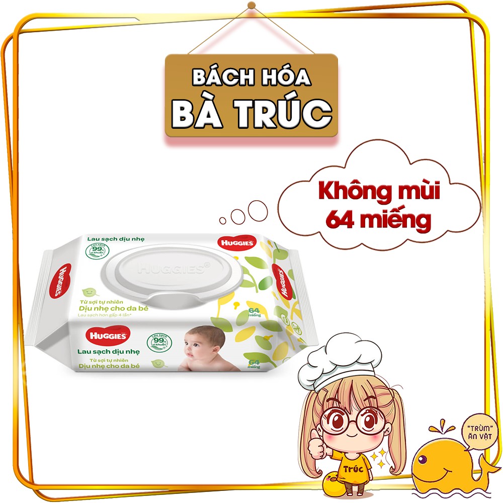 Khăn ướt Huggies không mùi 64 miếng