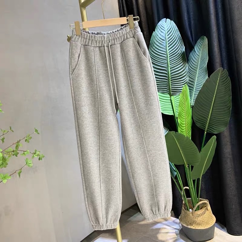 [Mã FAMARAL1 giảm 10K đơn 50K] Quần Jogger Nỉ Bom bo chân da cá cho nữ