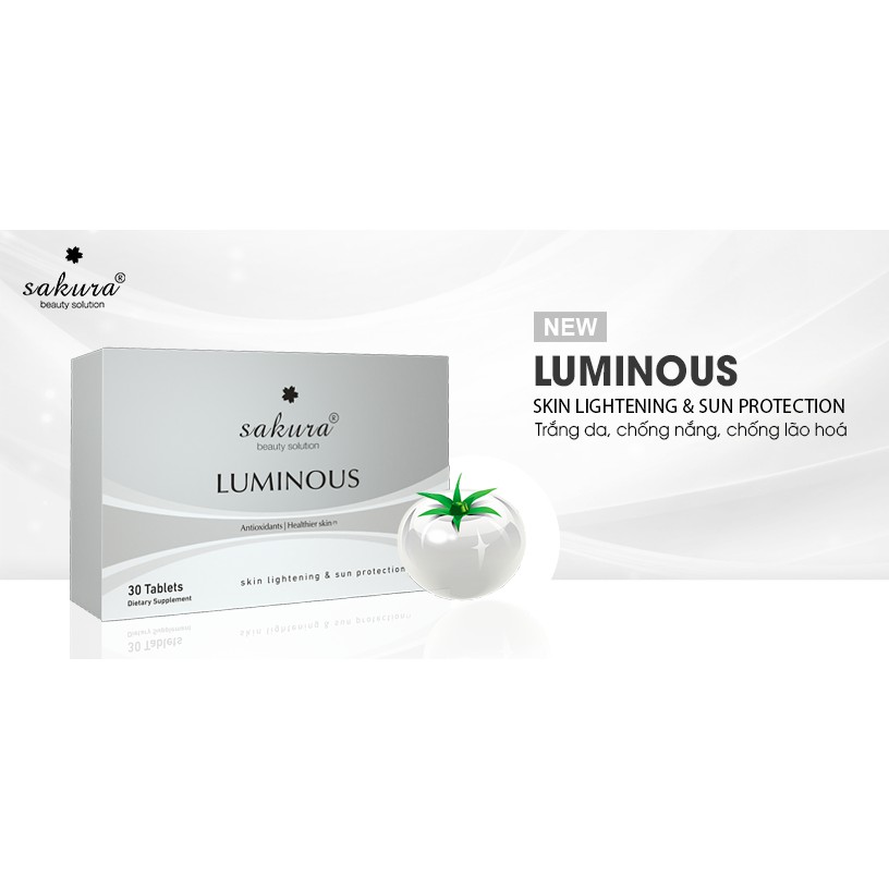 TOP BÁN CHẠY GIẢM Viên uống trắng da cà chua trắng Sakura Luminous