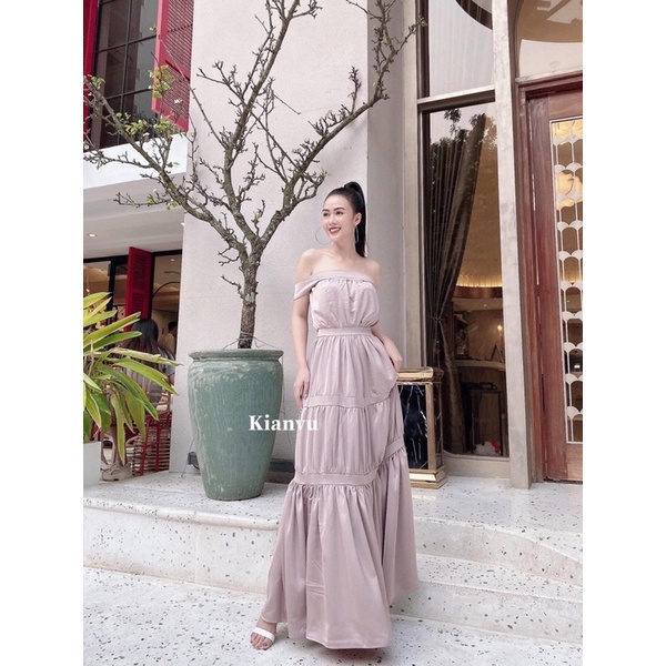 ❌❌PASS NEW ĐẦM MAXI LỤA RỚT VAI HÀNG ASHLEY