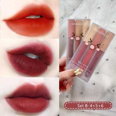 Chị Mỹ Set 3 Cây Son Kem Lì SHAQINUO Fluffy Lip Glaze | Thế Giới Skin Care