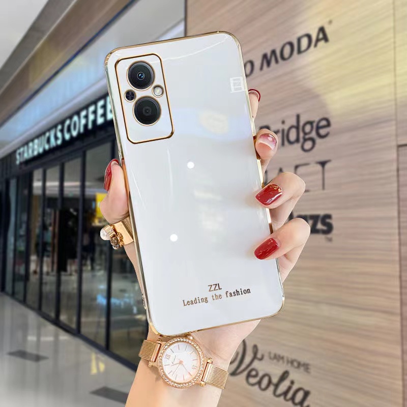 Ốp điện thoại cạnh thẳng mạ màu cho OPPO Reno 7 5g Reno 7Z 5g Reno 7 4G Reno 7Pro 5G A55 A76 A16K Reno 6 4G F11Pro