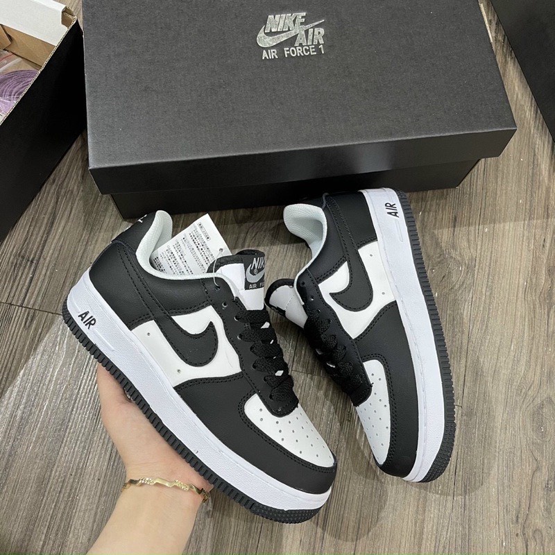 Giày Thể Thao nik_AF1 Low Panda, Giày Sneaker Air Force1 Đen Trắng Cổ Thấp Độn Đế Nam Nữ mẫu mới hàng cao cấp - NT