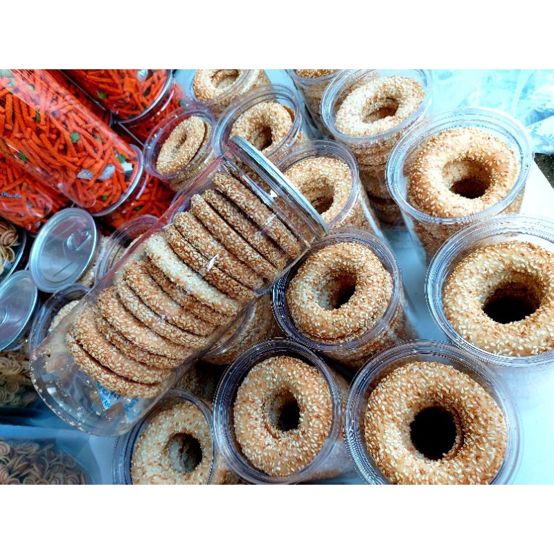 🥯 Bánh vòng mè bơ sữa ( Hộp pet 250gr )🥯