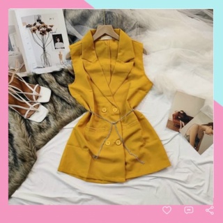 Áo vest nữ công sở ngắn sát nách chất đẹp - Tặng kèm dây thắt lưng