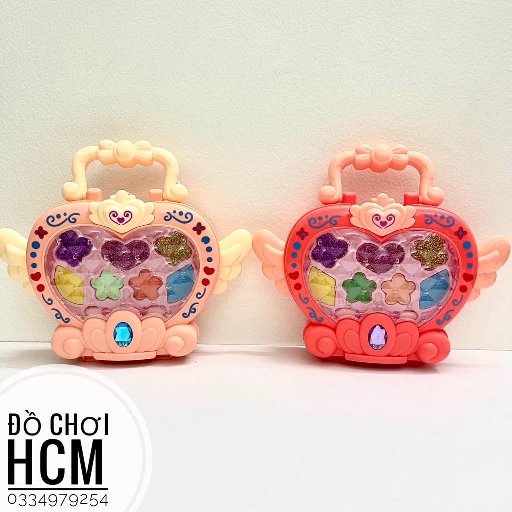 Đồ chơi trẻ em vali trang điểm có dây đeo, phấn thật dành cho bé gái thích make up cô dâu, búp bê công chúa