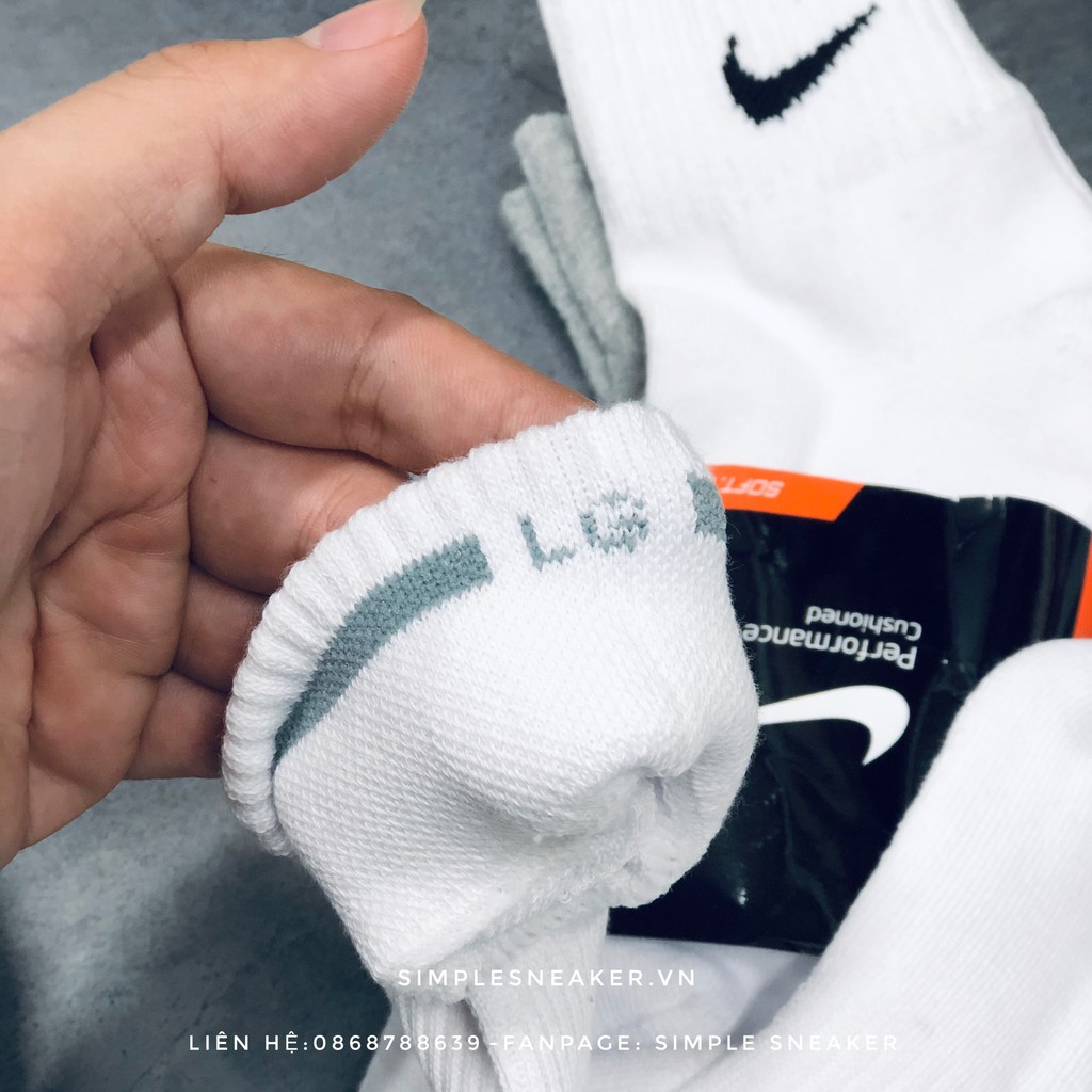 Vớ Nike Cổ Lửng 🔥FREESHIP🔥 Tất Nam Nữ Unisex Chính Hãng - Chất Dày Dặn Cao Cấp Chống Hôi Chân - Đen Trắng Xám