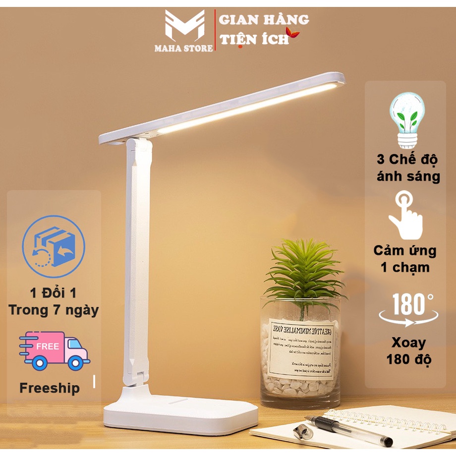Đèn học chống cận để bàn bảo vệ mắt kiêm đèn ngủ 3 chức năng 3 chế độ ánh sáng khác nhau