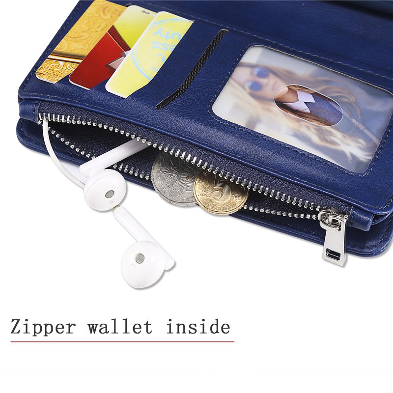 Apple IPhone X 8 7 Plus I7 + I8 + Khóa Kéo Mới Nhất Có Thể Tách Rời Bao Da Từ Tính Bảo Vệ Toàn Diện Với Khe Cắm Thẻ | BigBuy360 - bigbuy360.vn