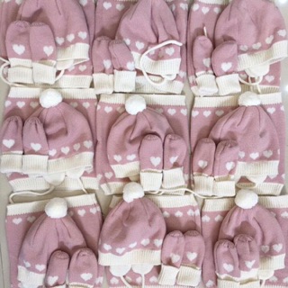 Set mũ+khăn+găng H&M sz 0-24m