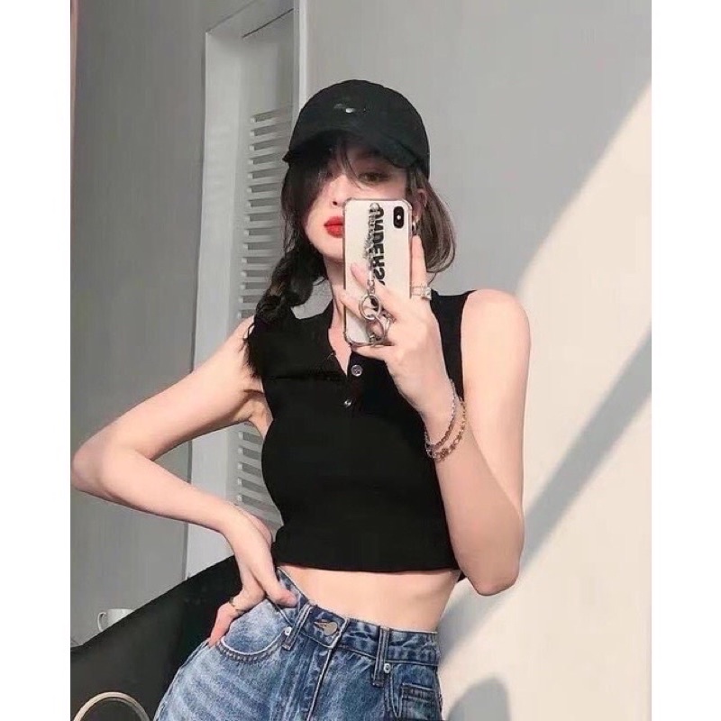 Áo croptop thun gân ôm trọn tôn v1 4M