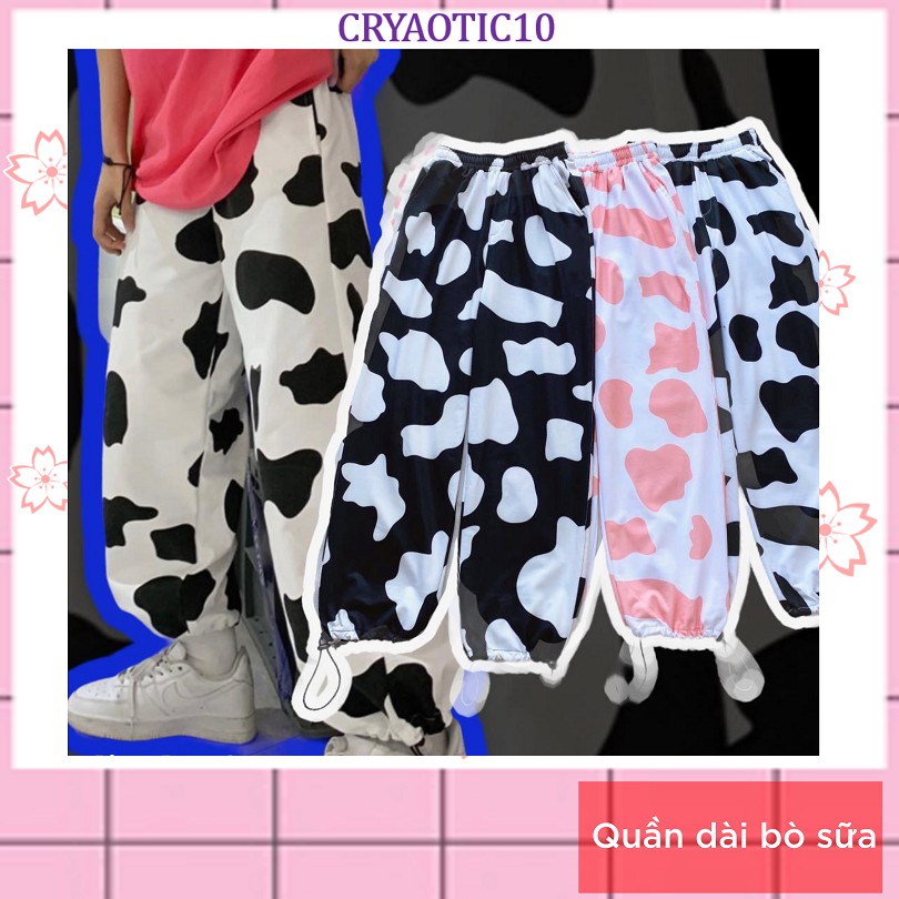 Quần bò sữa mảng to cartoon cow milk pant unisex cryaotic10