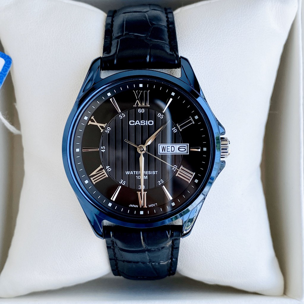 Đồng hồ nam Casio MTP 1384BUL-1 dây da cao cấp giá rẻ