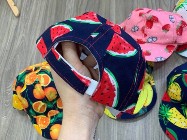 Mũ in hình trái cây cho bé siêu cưng