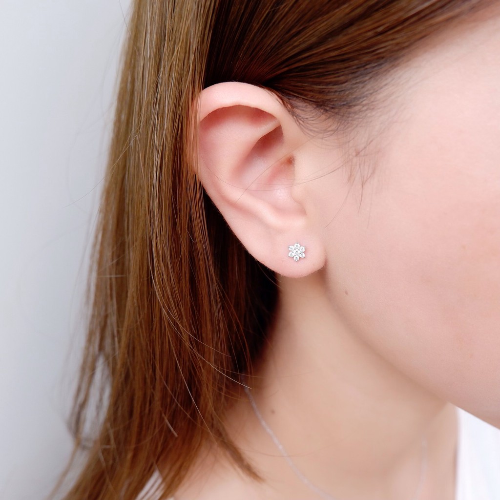 Hoa tai bạc hình sao đính đá ESTELLE