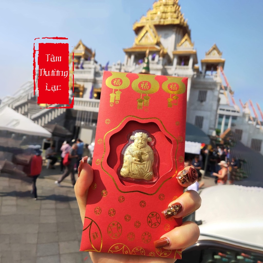 Lì Xì Thần Tài Mạ Vàng Mang Tới May Mắn Tài Lộc