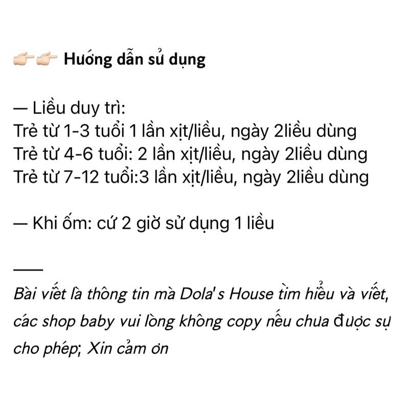 CHAI XỊT TĂNG ĐỀ KHÁNG ARTEMIS CHO BÉ TỪ 1 TUỔI 60ML