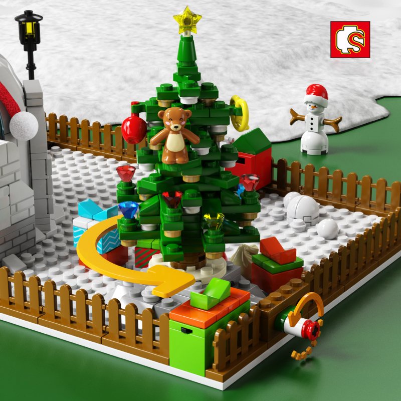 (CÓ SẴN) Lắp ráp mô hình noel Christmas sembo 601156 Ngôi nhà quà tặng người tuyết mùa đông