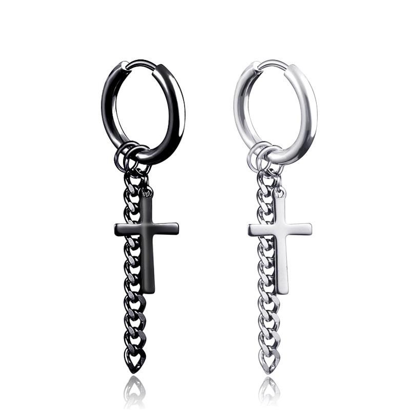 Khuyên Tai Inox không rỉ Dây Xích Dài Phong Cách Idol Hàn Quốc Kiểu Kẹp và Sỏ Lỗ Tai (1 chiếc) - XUÂN SHOP