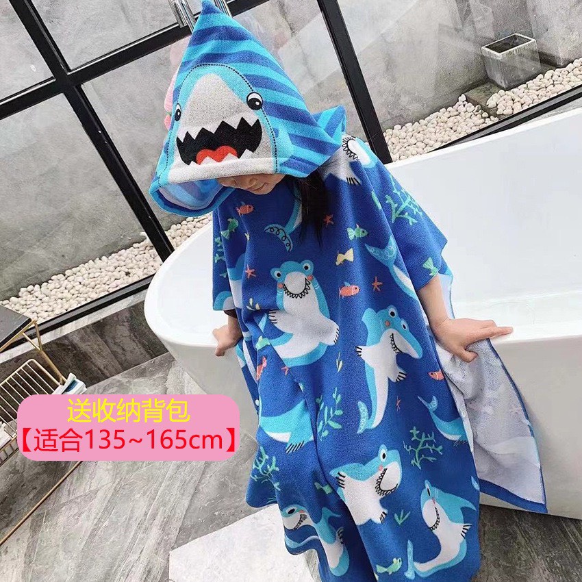 ÁO CHOÀNG/ KHĂN TRÙM TẮM ĐI BIỂN CHO BÉ SIZE LỚN 75 x 125cm [tặng kèm túi chống thấm]