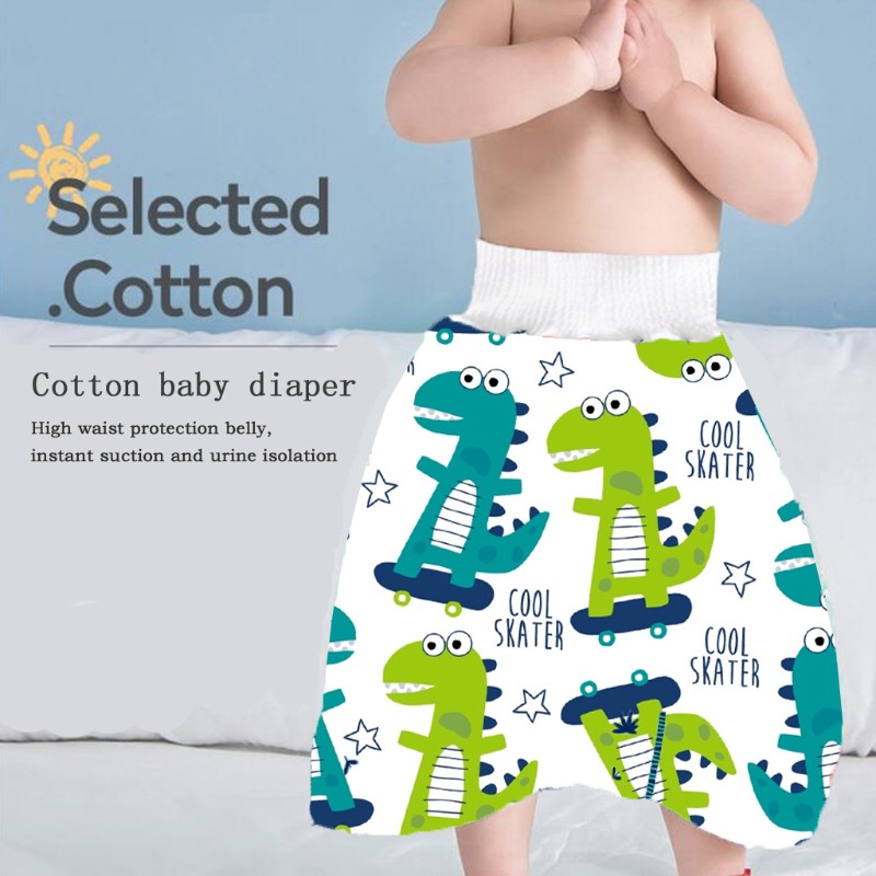 Quần Lót Cotton Lưng Cao 2 Trong 1 Chống Thấm Nước Cho Bé