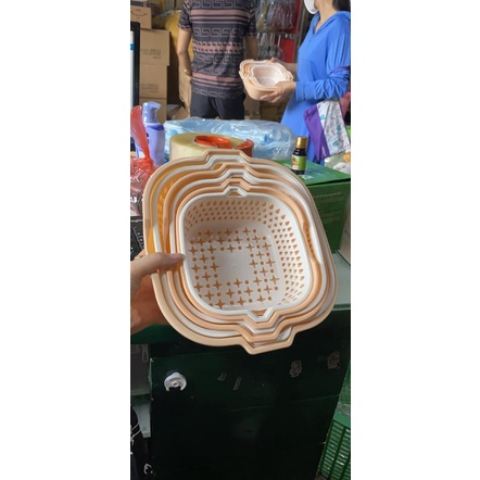 Set bộ 3 rổ nhựa, kèm 3 chậu rửa đa năng, tiện dụng đủ 3 size mẫu mới nhất cho nhà bếp