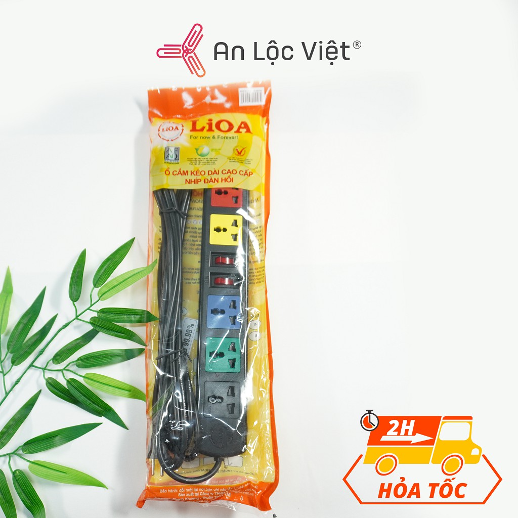 Ổ cắm điện 6 ổ 3 chấu Lioa 6D52N