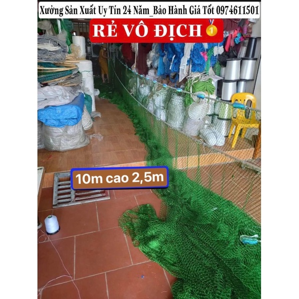 LƯỚI VÉT DÙ XỊN 10m CAO 2,5m_ Túi Kéo 5M_ Mắt Lưới 3,5cm_ Bảo Hành Giá Tốt