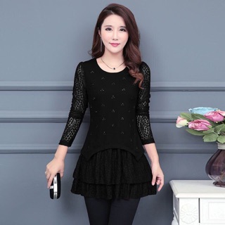 Áo ren nữ thời trang dành cho người béo kiểu dáng thanh lịch NP594